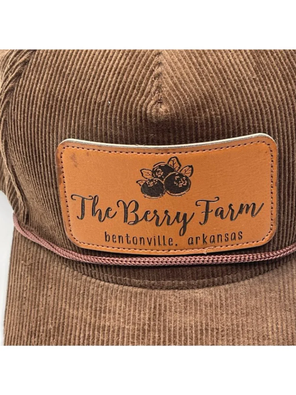 The Berry Farm Trucker Hat Corduroy Brown Bentonville Arkansas Vintage
